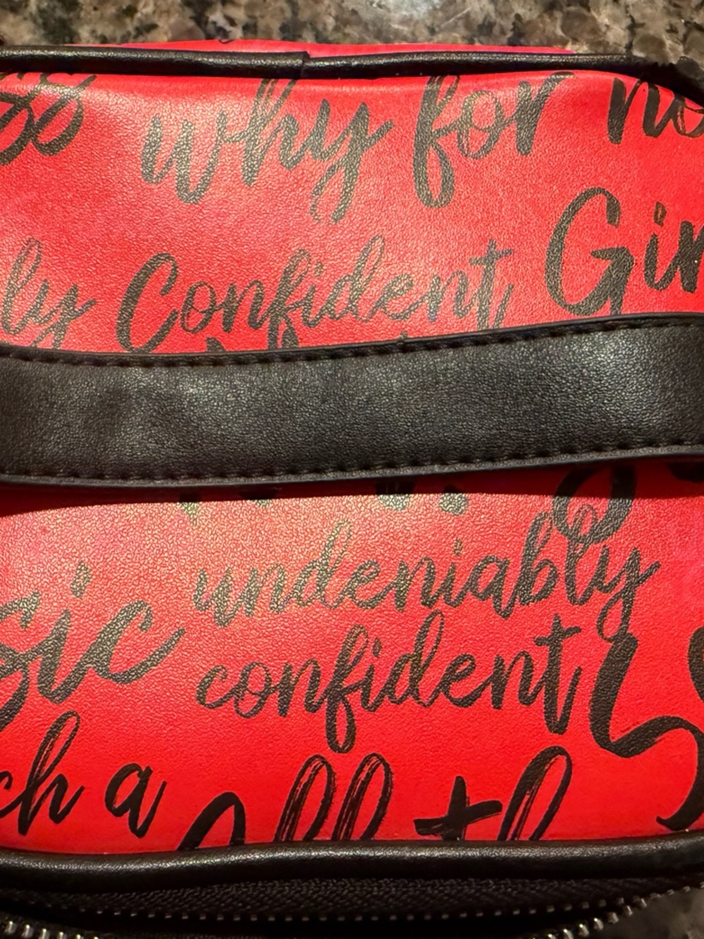 Sassy Jones Red Script Cosmetic Case with Metal Logo - Picture 6 of 11